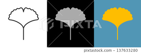 Simple ginkgo line icon Simple ginkgo line icon 137633280