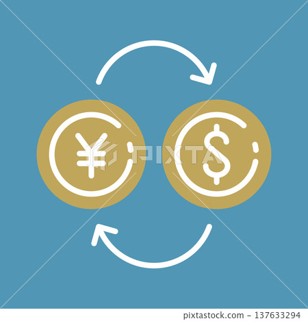 簡單的貨幣兌換向量圖標 簡單的貨幣兌換向量圖標 137633294