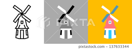 A simple windmill observation deck icon A simple windmill observation deck icon 137633344