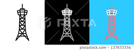 Simple Hakata Port Tower icon Simple Hakata Port Tower icon 137633356