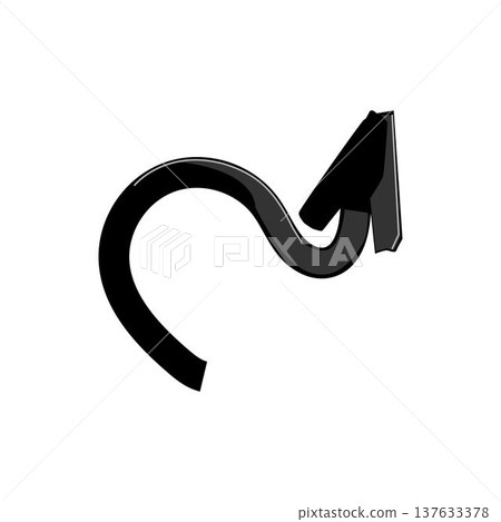 Black looping arrow illustrating continuous cycle direction icon 137633378