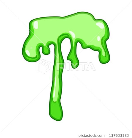 Green dripping slime blob liquid vector illustration 137633383