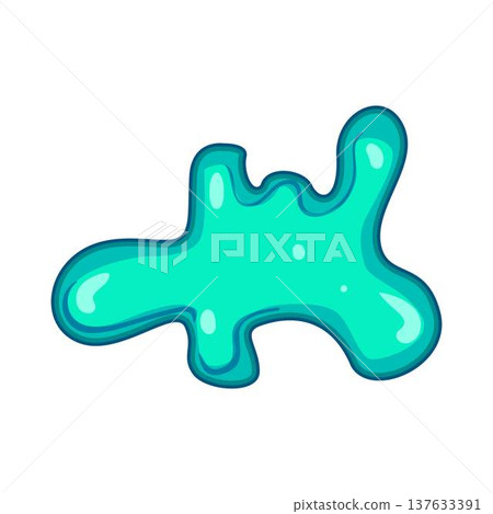 Green liquid blob creating abstract organic shape Green liquid blob creating abstract organic shape 137633391