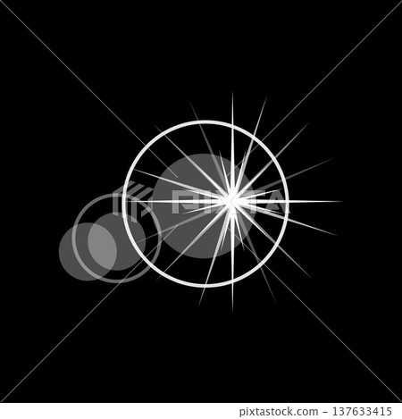 Lens flare effect generating light starburst overlay 137633415
