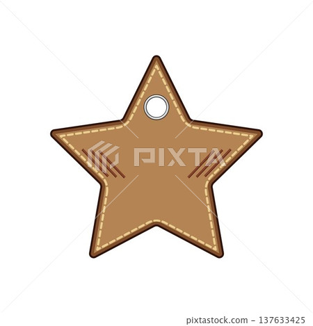 Star shaped leather patch badge with stitching Star shaped leather patch badge with stitching 137633425