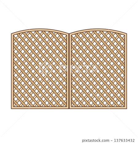 Wooden lattice fence panels for garden design and decoration 137633432