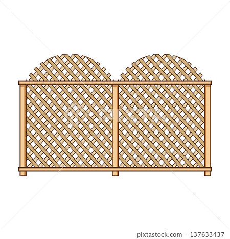Wooden lattice fence panel creating garden privacy border Wooden lattice fence panel creating garden privacy border 137633437