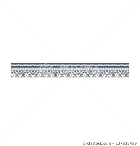 Decorative ornamental lace trim border with pattern 137633459