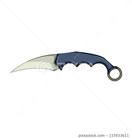Karambit knife cartoon style drawing weapon concept Karambit knife cartoon style drawing weapon concept 137633611