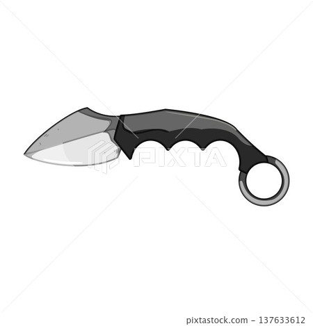 Karambit knife cartoon illustration on white background Karambit knife cartoon illustration on white background 137633612