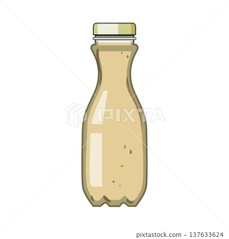 Bottle of fresh juice standing upright, blank space 137633624