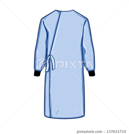 Blue surgical gown representing healthcare and medical safety Blue surgical gown representing healthcare and medical safety 137633719