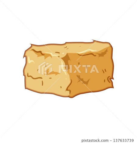 Dry hay bale block vector cartoon illustration 137633739