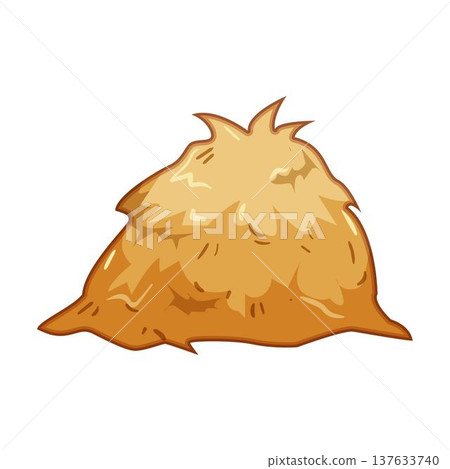 Haystack or hay pile vector cartoon farm element Haystack or hay pile vector cartoon farm element 137633740