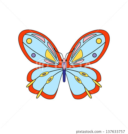 Colorful stylized butterfly icon creating joyful spring summer concept Colorful stylized butterfly icon creating joyful spring summer concept 137633757