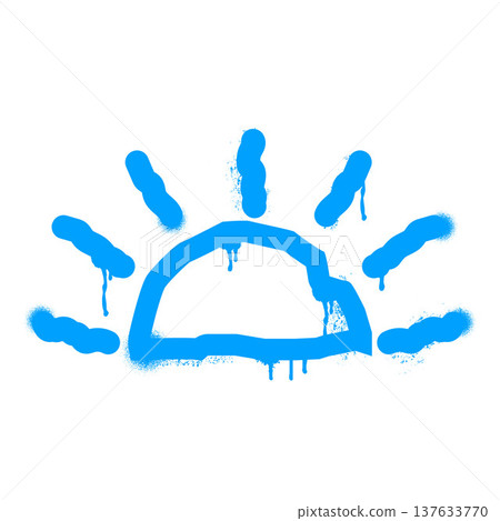 Graffiti blue sun symbol spray painting rising Graffiti blue sun symbol spray painting rising 137633770