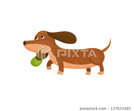 Playful Cartoon Dog with Slipper Playful Cartoon Dog with Slipper 137633885