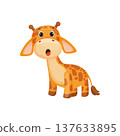 Surprised Cartoon Giraffe 137633895