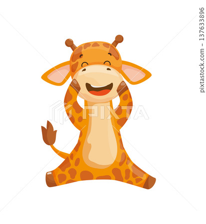 Laughing Cartoon Giraffe 137633896
