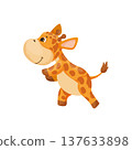 Running Cartoon Giraffe 137633898