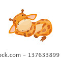 Sleeping Cartoon Giraffe 137633899
