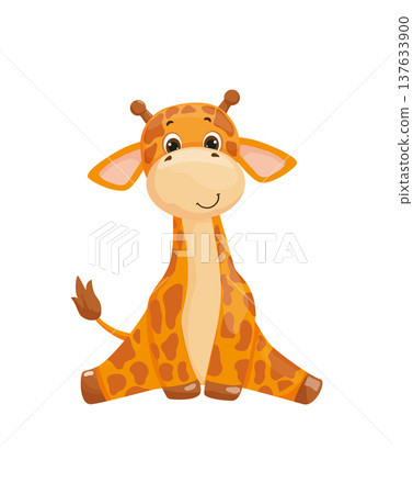 Sitting Cartoon Giraffe 137633900