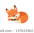 Sleeping Cartoon Fox 137633902