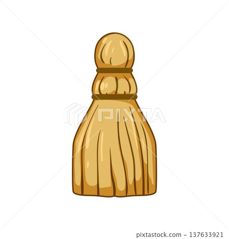 Straw tassel vector drawing representing a folk craft element Straw tassel vector drawing representing a folk craft element 137633921