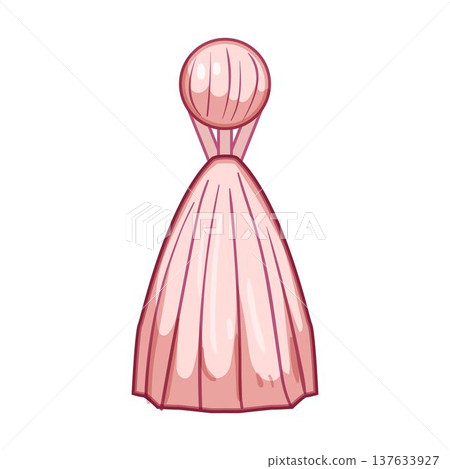 Pink decorative hanging bell tassel ornament object 137633927