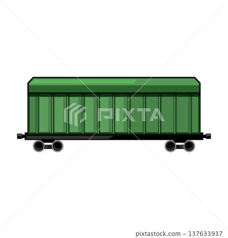 Green freight train wagon transportation logistics cargo delivery Green freight train wagon transportation logistics cargo delivery 137633937