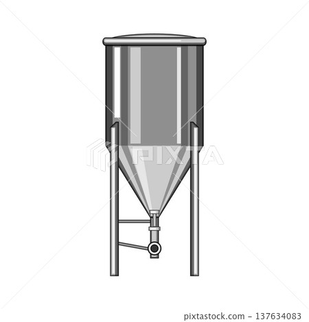 Stainless steel conical fermentation tank for brewing process 137634083