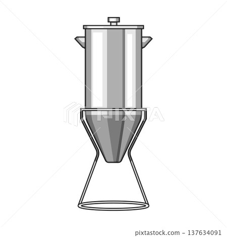Stainless steel conical fermentation tank for brewing Stainless steel conical fermentation tank for brewing 137634091