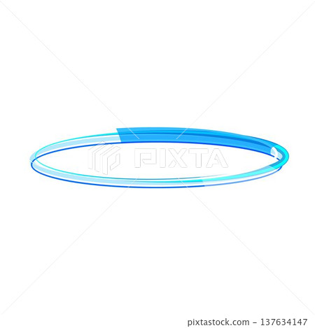 Blue abstract oval ring energy path connecting points Blue abstract oval ring energy path connecting points 137634147