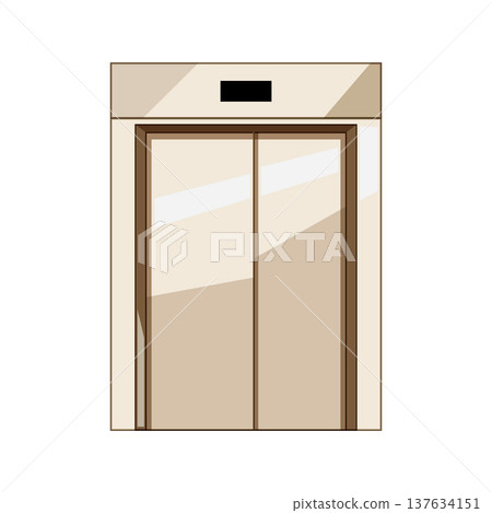 Elevator doors closing on a modern corporate building 137634151