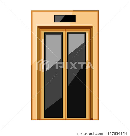 Elevator doors illustration displaying empty closed access 137634154