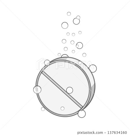 Effervescent tablet dissolving healthcare medical concept Effervescent tablet dissolving healthcare medical concept 137634160