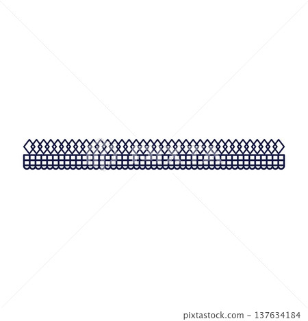 Decorative lace trim border element with diamond pattern 137634184