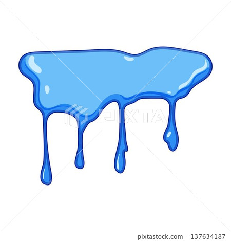 Blue liquid dripping creating a stylized border Blue liquid dripping creating a stylized border 137634187