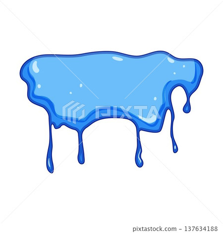 Blue liquid dripping creating abstract paint splash border Blue liquid dripping creating abstract paint splash border 137634188