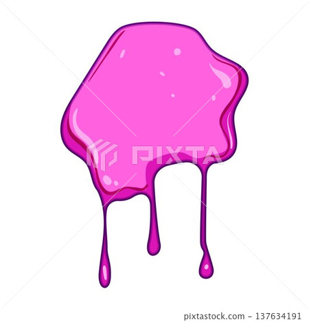 Pink dripping liquid creating an abstract splash illustration Pink dripping liquid creating an abstract splash illustration 137634191