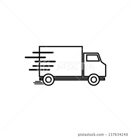 Delivery truck quickly moving for shipping and logistics services Delivery truck quickly moving for shipping and logistics services 137634248