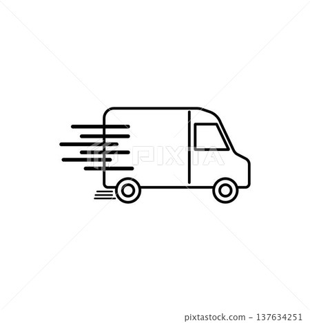 Delivery van speeding representing fast express shipping service 137634251