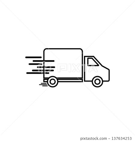 Fast delivery truck icon representing express shipping service 137634253