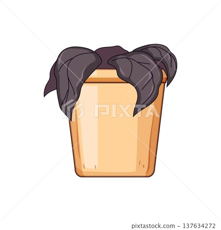 Dying plant in a pot with wilting leaves Dying plant in a pot with wilting leaves 137634272