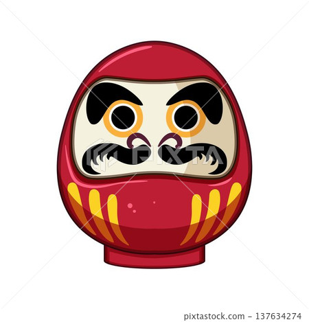 Red daruma doll representing luck and perseverance concept 137634274