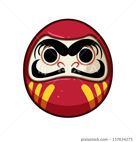 Red daruma doll bringing good luck and fortune 137634275