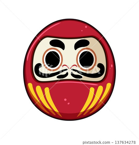 Red daruma doll icon representing luck and perseverance 137634278