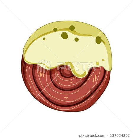 Cromboloni cake illustration with cream topping and chocolate sprinkles Cromboloni cake illustration with cream topping and chocolate sprinkles 137634292