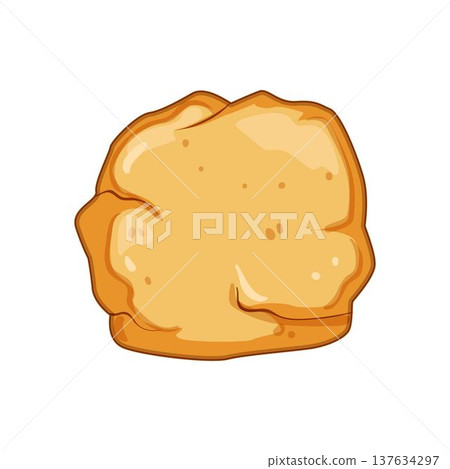 Cream puff pastry shell baking food isolated 137634297
