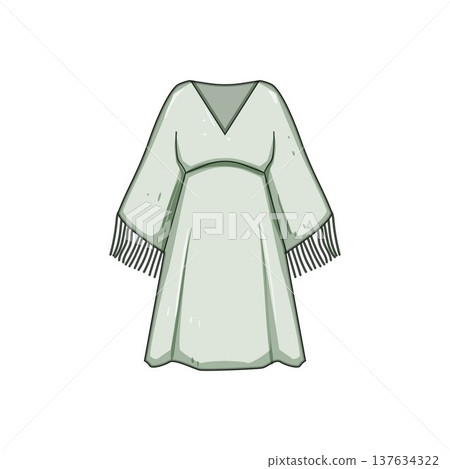 Cowgirl western style flowing dress with fringe details Cowgirl western style flowing dress with fringe details 137634322